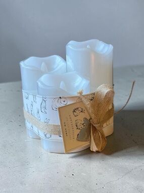 DW Home Cottageville 3 Pack LED Pillar Candles new